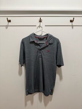 Travis Mathew Men's Blueish Golf Polo with Red Accent